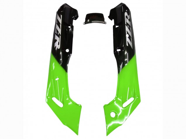 1993-2007 Kawasaki ZZR400 Motorcycle Fairings - Green Glossy Black Flame Canada