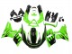 1993-2007 Kawasaki ZZR400 Motorcycle Fairings - Green Glossy Black Flame Canada