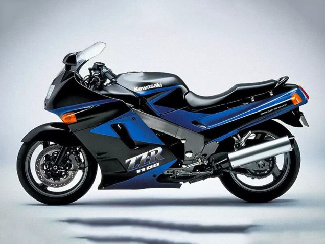 1990-1992 Kawasaki ZZR1100 Motorcycle Fairings - Blue Glossy Black Canada