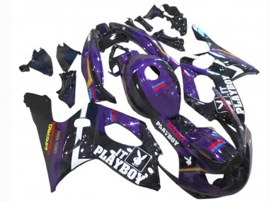 Cheap 1996-2007 Yamaha YZF600R Thundercat Motorcycle Fairings - Dark Purple Black White Rizoma Playboy Canada