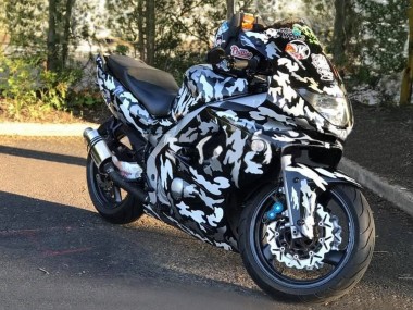 Cheap 1996-2007 Yamaha YZF600R Thundercat Motorcycle Fairings - Black White Grey Camouflage Canada