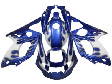 Cheap 1996-2007 Yamaha YZF600R Thundercat Motorcycle Fairings - Blue White Silver Flame Canada