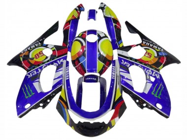 Cheap 1996-2007 Yamaha YZF600R Thundercat Motorcycle Fairings - Blue Black White Yellow Monster 46 Canada