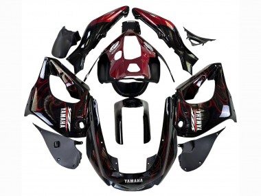 Cheap 1997-2007 Yamaha YZF 1000R Thunderace Motorcycle Fairings - Black with Dark Red Flame Canada