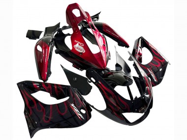 Cheap 1997-2007 Yamaha YZF 1000R Thunderace Motorcycle Fairing Kits - Black with Red Flame Canada