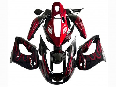 Cheap 1997-2007 Yamaha YZF 1000R Thunderace Motorcycle Fairing Kits - Black with Red Flame Canada