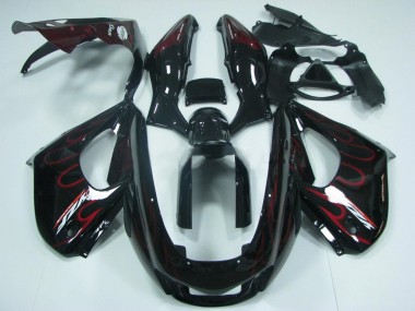 Cheap 1997-2007 Yamaha YZF 1000R Thunderace Motorcycle Fairing - Black with Red Flame Canada