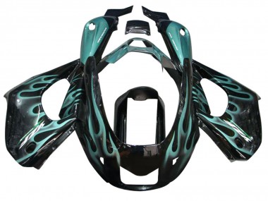 Cheap 1997-2007 Yamaha YZF 1000R Thunderace Motorcycle Fairings - Glossy Black with Blue Flame Canada