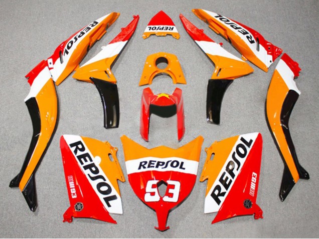 2012-2014 Yamaha TMAX530 Motorcycle Fairings - Red Orange White Repsol 93 Canada
