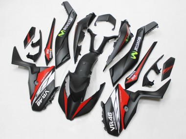 Cheap 2017-2021 Yamaha XMAX300 Motorcycle Fairings - Matte Black Red MoviStar ENEOS 46 Canada