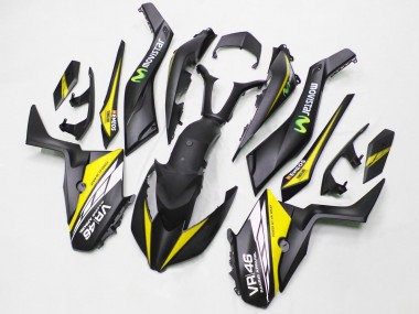 Cheap 2017-2021 Yamaha XMAX300 Motorcycle Fairings - Matte Black Yellow MoviStar ENEOS 46 Canada