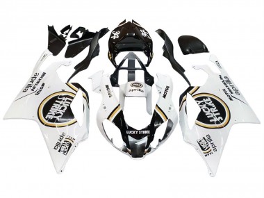 Cheap 2003-2006 Aprilia RSV1000 Motorcycle Fairings - White Black Lucky Strike Motul Michelin Canada