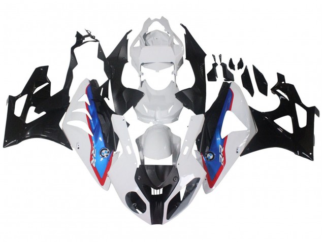 2009-2014 BMW S1000RR Motorcycle Fairings - White Red Blue Glossy Black HP Becker Carbon Canada