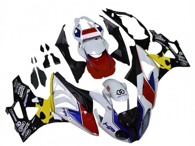 2009-2014 BMW S1000RR Motorcycle Fairings - White Red Yellow Black Castrol Canada