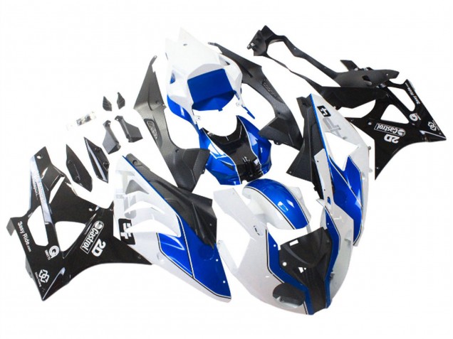 2009-2014 BMW S1000RR Motorcycle Fairings - White Blue Glossy Black Castrol Canada