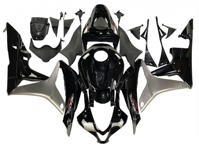 2007-2008 Honda CBR600RR Motorcycle Fairing Kits - Silver Glossy Black Canada