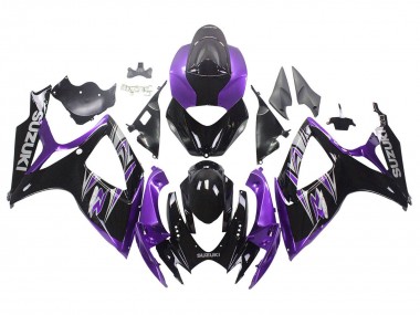 Cheap 2006-2007 Suzuki GSXR 600 / GSXR 750 Motorcycle Fairing Kits - Purple Glossy Black Canada