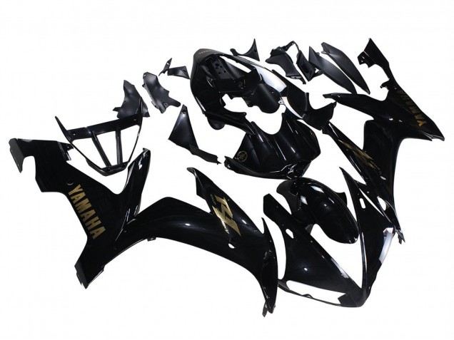 2004-2006 Yamaha YZF 1000 R1 Motorcycle Fairings - Glossy Black Gold Decals Canada