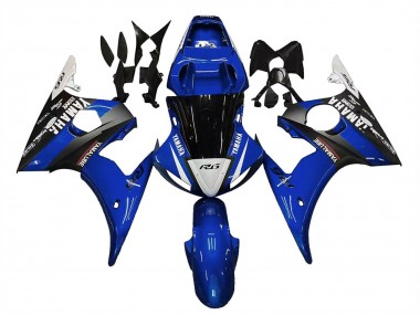 Cheap 2003-2004 Yamaha YZF R6 Motorcycle Fairings - Blue White Glossy Black Yamalube Canada