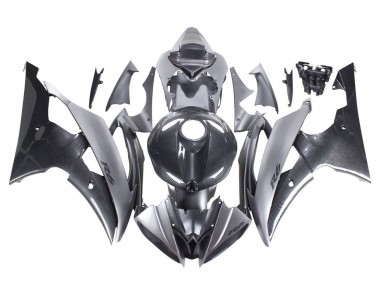 Cheap 2008-2016 Yamaha YZF 600 R6 Motorcycle Fairings - Grey Black Carbon Fiber Style Canada