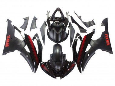 Cheap 2008-2016 Yamaha YZF 600 R6 Motorcycle Fairings - Glossy Black Matte Black Red Stripe Canada