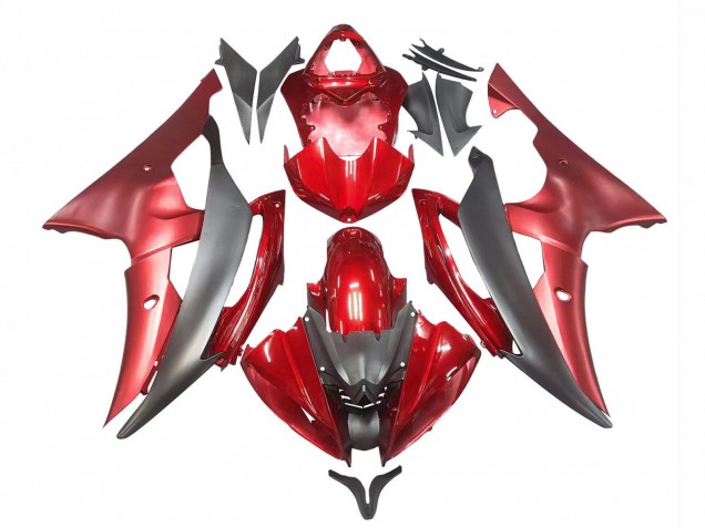2008-2016 Yamaha YZF 600 R6 Motorcycle Fairings - Red Grey Canada