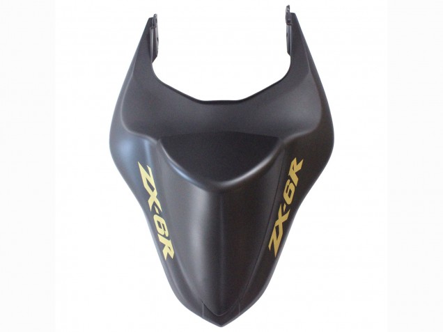 2007-2008 Kawasaki ZX6R Motorcycle Fairings - Matte Black with Yellow Logo Ninja Canada