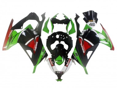 Cheap 2013-2024 Kawasaki EX300 Motorcycle Fairings - Green White Red Black Elf Canada