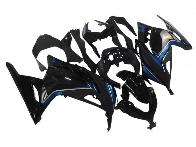 2013-2024 Kawasaki EX300 Motorcycle Fairings - Glossy Black Blue Canada