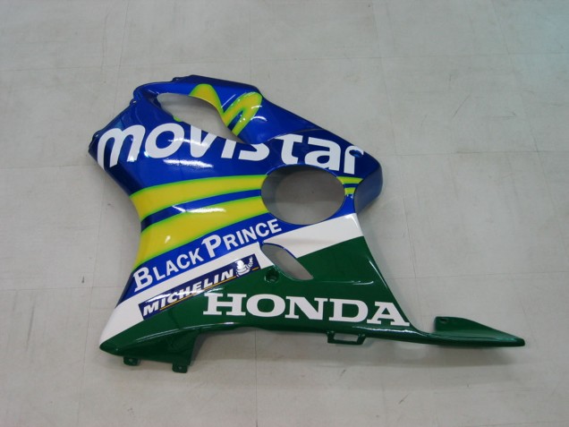 2004-2007 Honda CBR600 F4i Motorcycle Fairings - Blue Yellow Green MoviStar Canada