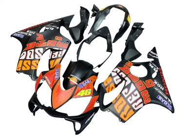 Cheap 2004-2007 Honda CBR600 F4i Motorcycle Fairings - Matte Black Orange Rossi Canada