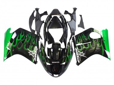 Cheap 1996-2007 Honda CBR1100XX Blackbird Motorcycle Fairing - Glossy Black Green Flame Canada