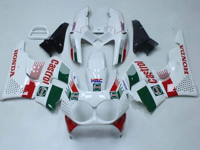 1992-1993 Honda CBR900RR 893 Motorcycle Fairings - White Red Green Castrol HRC Canada