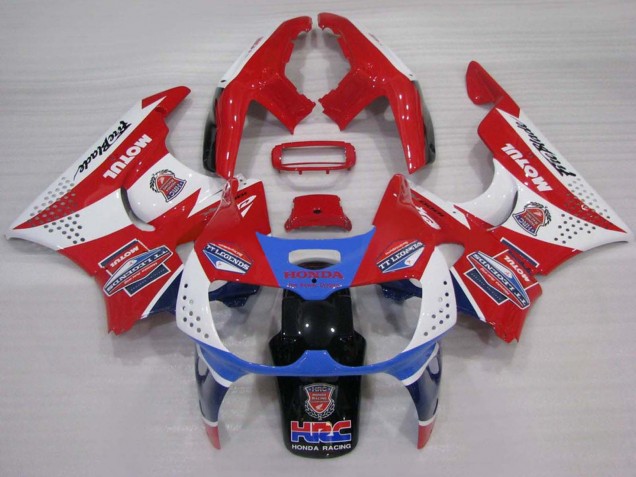1994-1995 Honda CBR900RR 893 Motorcycle Fairings - White Red Light Blue Motul Canada