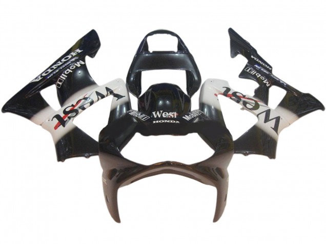2000-2001 Honda CBR900RR 929 Motorcycle Fairings - Glossy Black White West Canada