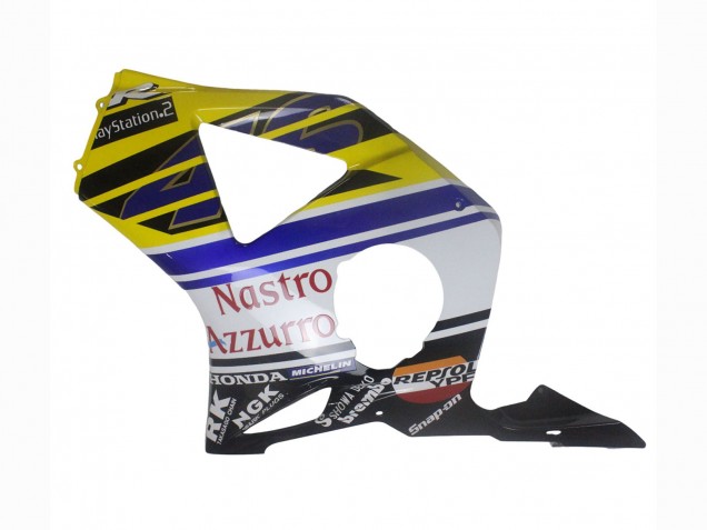 2002-2003 Honda CBR900RR 954 Motorcycle Fairings - Blue Yellow Glossy Black Red Nastro Azzurro 46 Canada