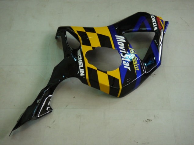 2002-2003 Honda CBR900RR 954 Motorcycle Fairings - Blue Yellow Glossy Black Telefonica MoviStar Castrol Canada