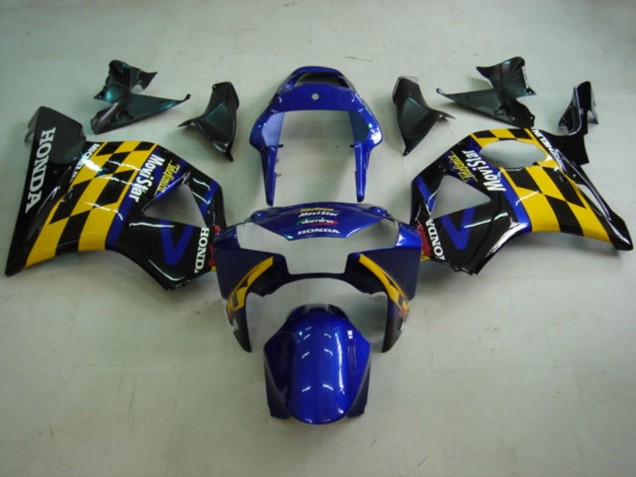 2002-2003 Honda CBR900RR 954 Motorcycle Fairings - Blue Yellow Glossy Black Telefonica MoviStar Castrol Canada
