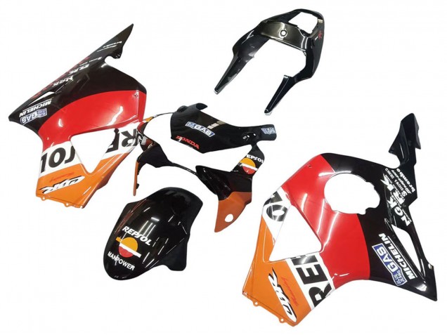 2002-2003 Honda CBR900RR 954 Motorcycle Fairing Kits - Orange White Red Glossy Black Repsol Canada