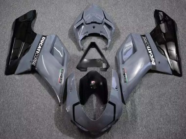 Cheap 2007-2014 Ducati 848 Motorcycle Fairings - Grey Glossy Black Corse Canada