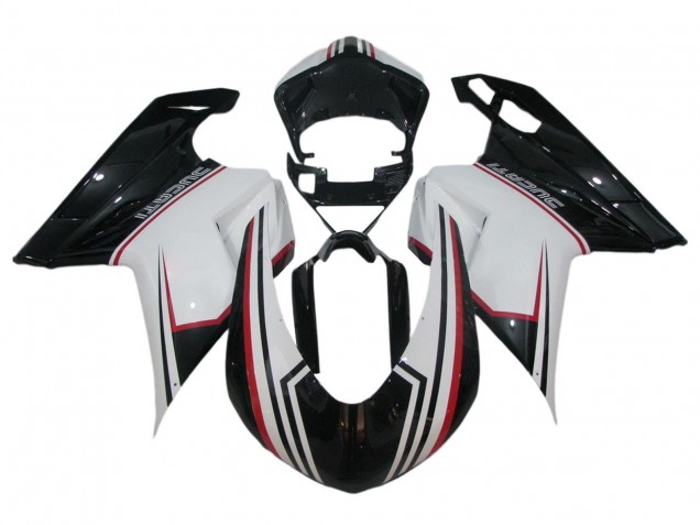 2007-2014 Ducati 848/1098/1198 Bike Fairings - White Red Glossy Black Canada