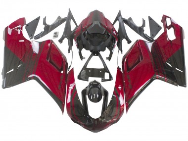 Cheap 2007-2014 Ducati 848 Motorcycle Fairing - Red Glossy Black Canada