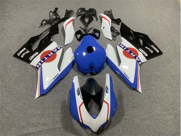 2011-2014 Ducati Panigale 899/1199 Motorcycle Fairings - White Blue Glossy Black Martini Canada