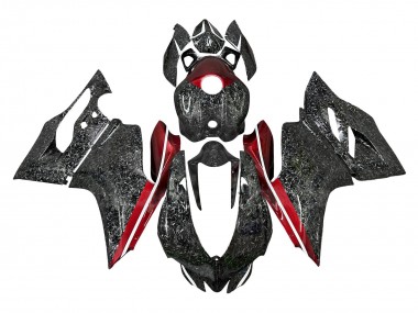 Cheap 2011-2014 Ducati Panigale 899/1199 Motorcycle Fairings - Black Forged Carbon Fiber Style Red Canada