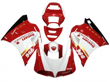 Cheap 1993-2005 Ducati 996 Motorcycle Fairings - White Red Gold Glossy Black Corse Performance Canada