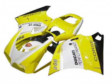 Cheap 1993-2005 Ducati 996 Motorcycle Fairing - White Yellow Glossy Black Corse Performance Canada