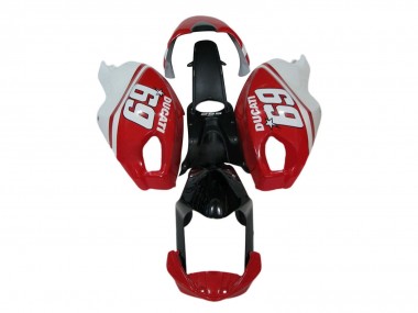Cheap 2008-2012 Ducati Monster 696 796 1100 1100S Motorcycle Fairings - White Red Glossy Black 69 Canada