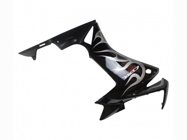 2013-2015 Honda CBR500R Motorcycle Fairings - Glossy Black Silver Flame Canada