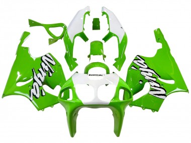 Cheap 1996-2003 Kawasaki ZX7R Motorcycle Fairings - White Green Canada