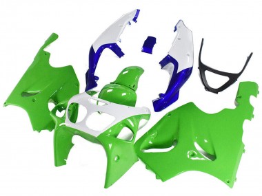 Cheap 1996-2003 Kawasaki ZX7R Motorcycle Fairings - White Green Blue Canada
